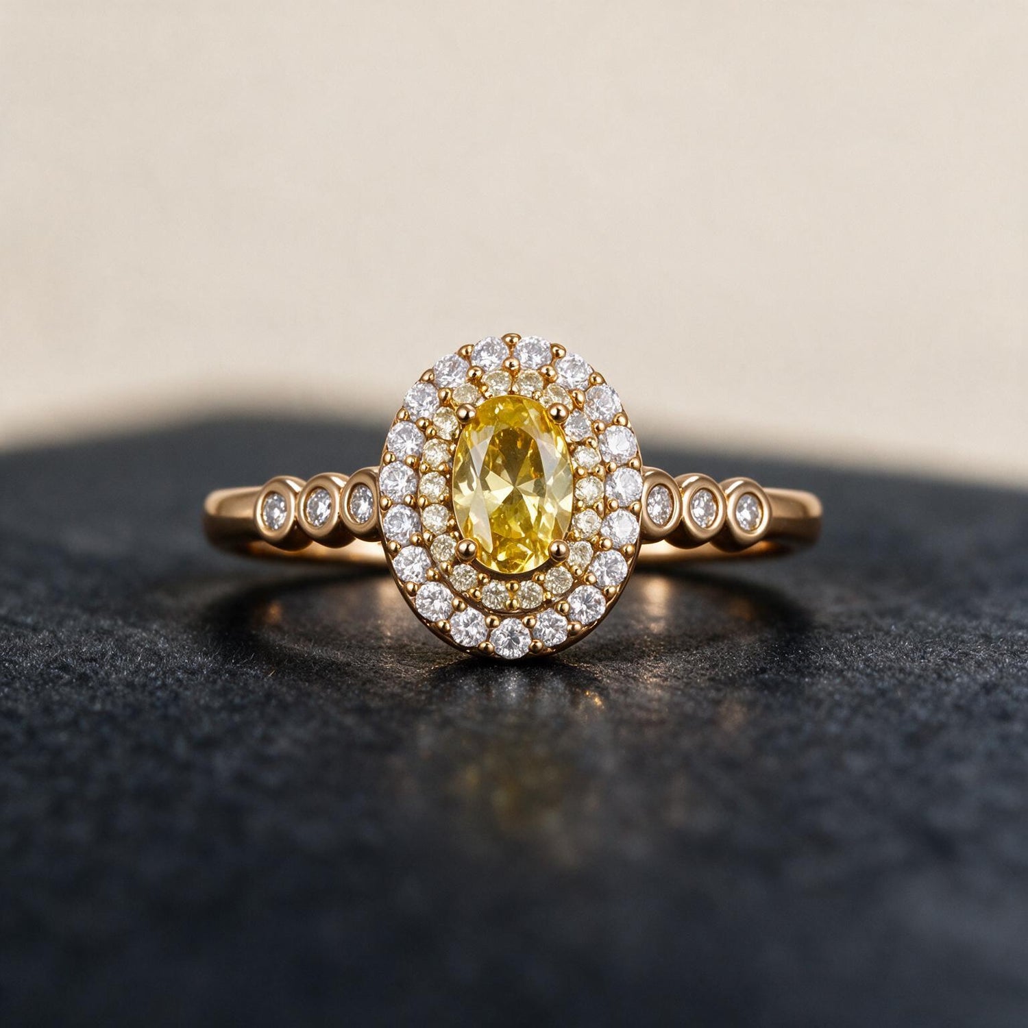 Canary Double Halo Ring by AZ Essentials