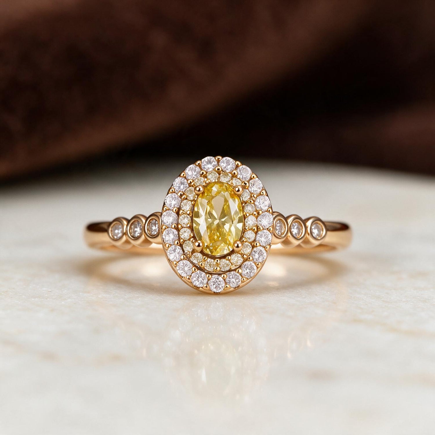 Canary Double Halo Ring by AZ Essentials