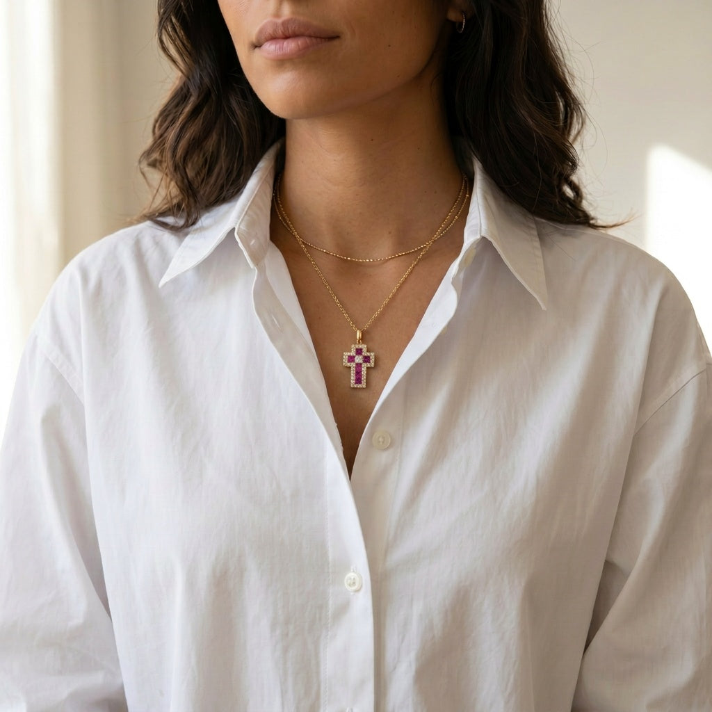 Reina Cross Necklace by Thalia