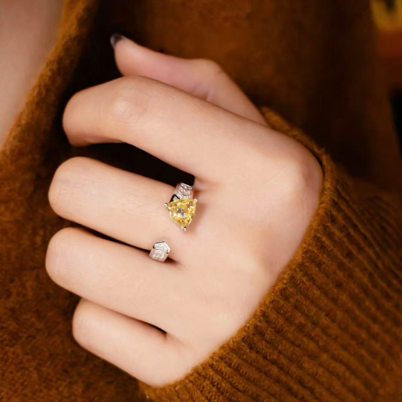 Open Bypass Ring in Canary Anna Zuckerman