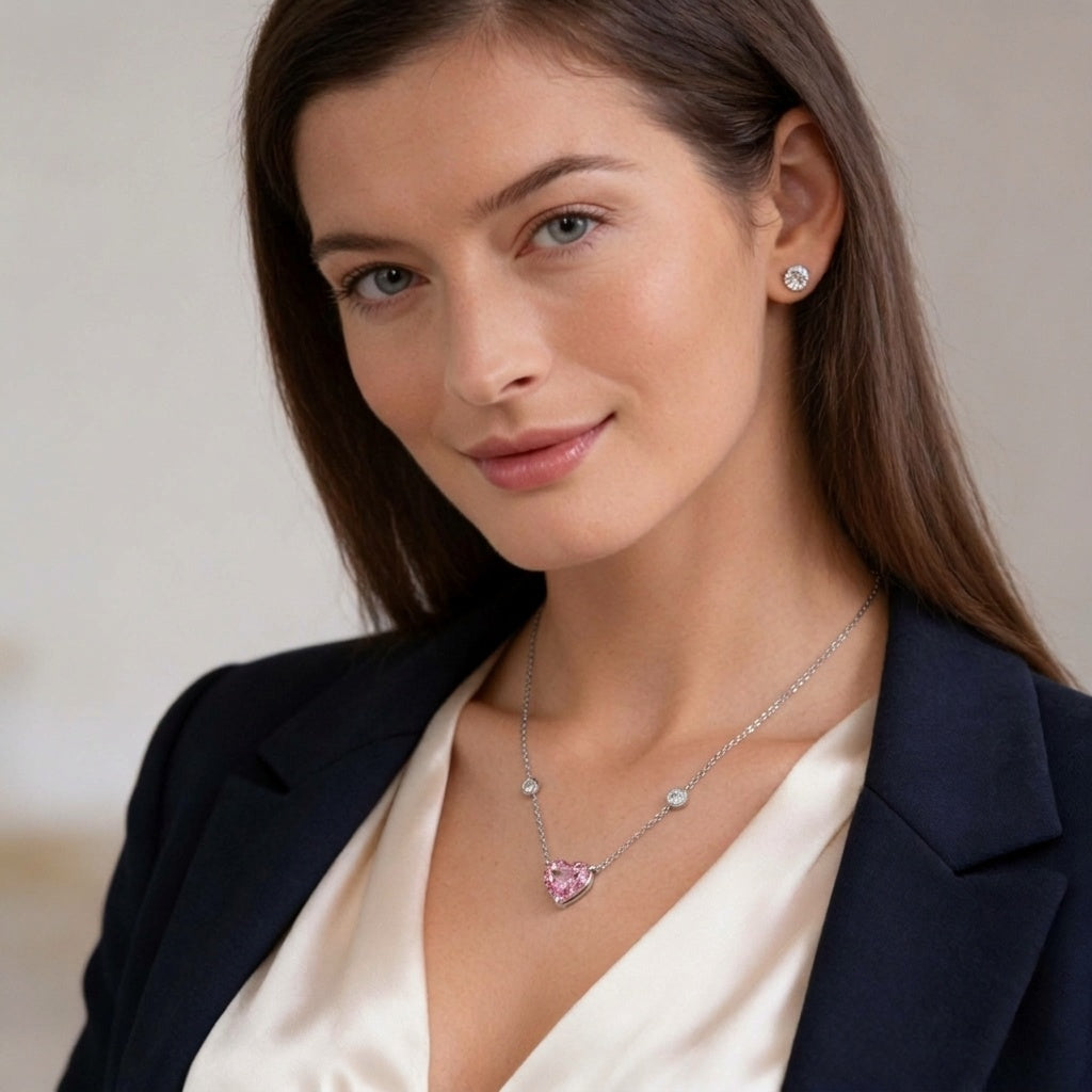 Chloe Zoe Necklace in Argyle Pink