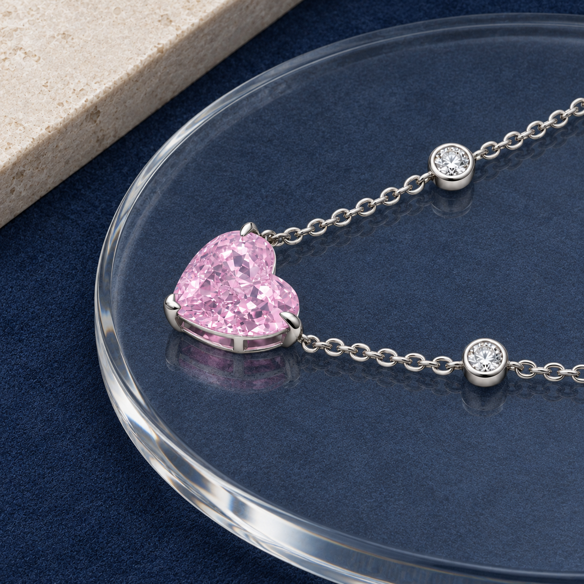 Chloe Zoe Necklace in Argyle Pink
