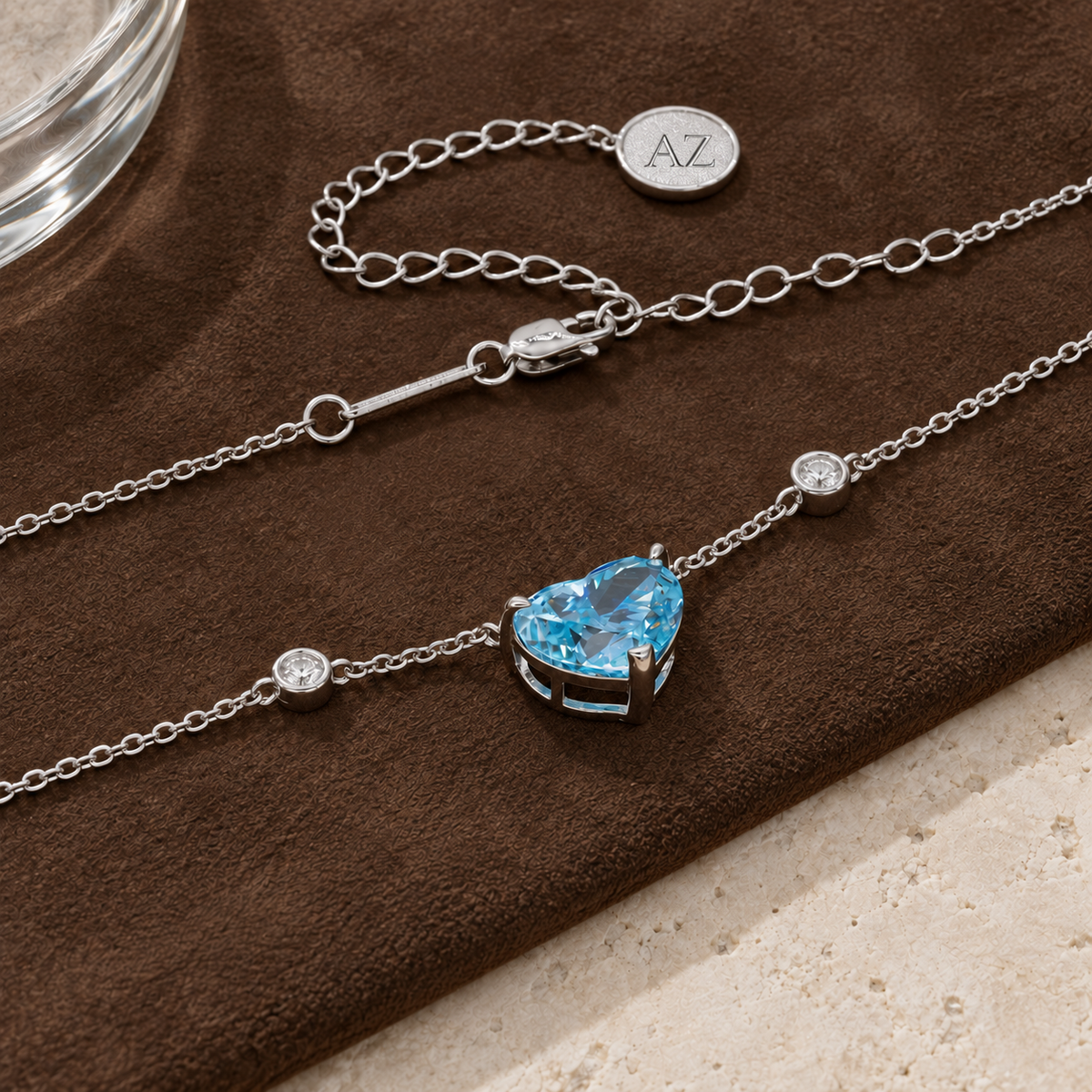 Chloe Zoe Necklace in Aquamarine