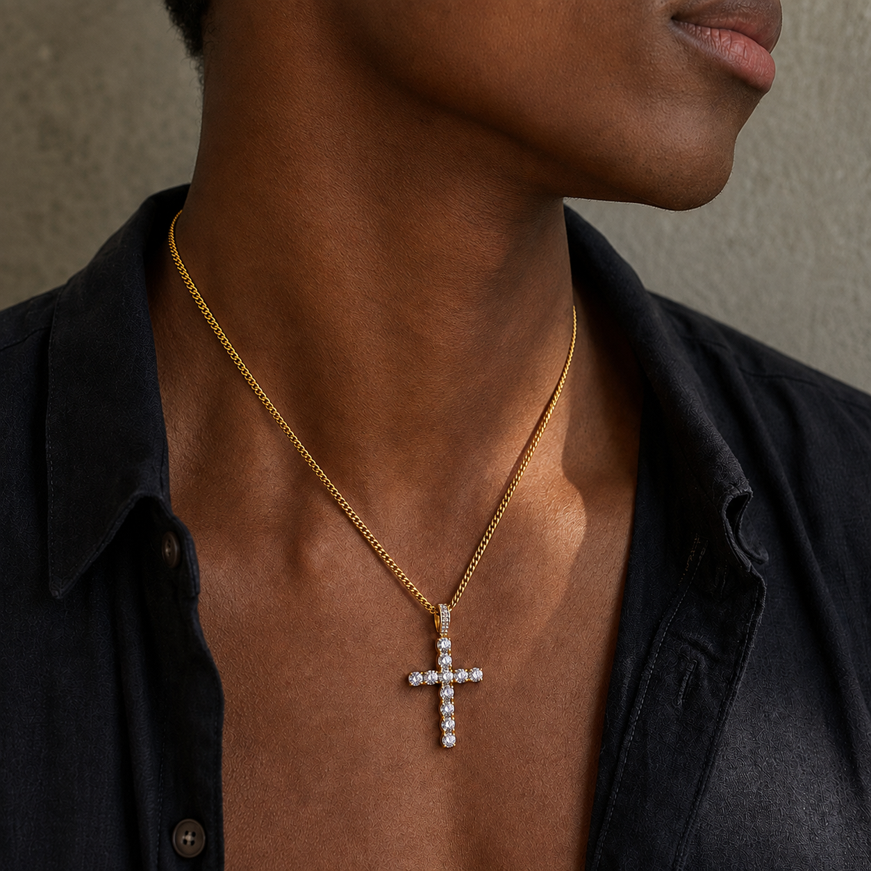 Men's 22in Cross Necklace