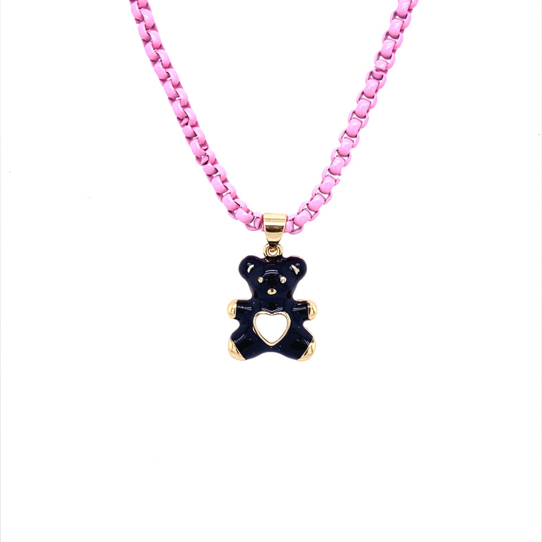 Petite Enamel Bear Necklace - Anna Zuckerman Necklaces