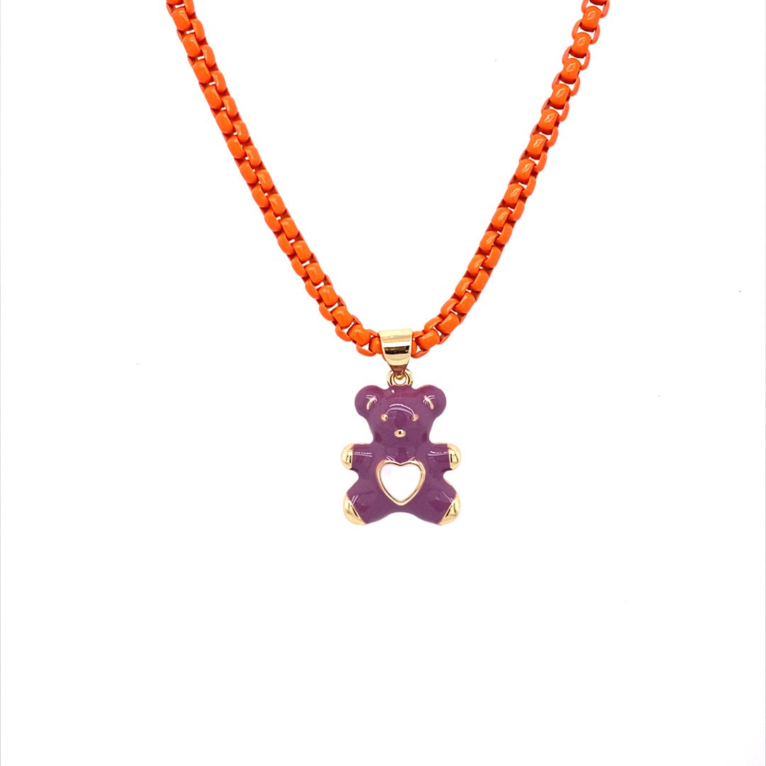 Petite Enamel Bear Necklace - Anna Zuckerman Necklaces