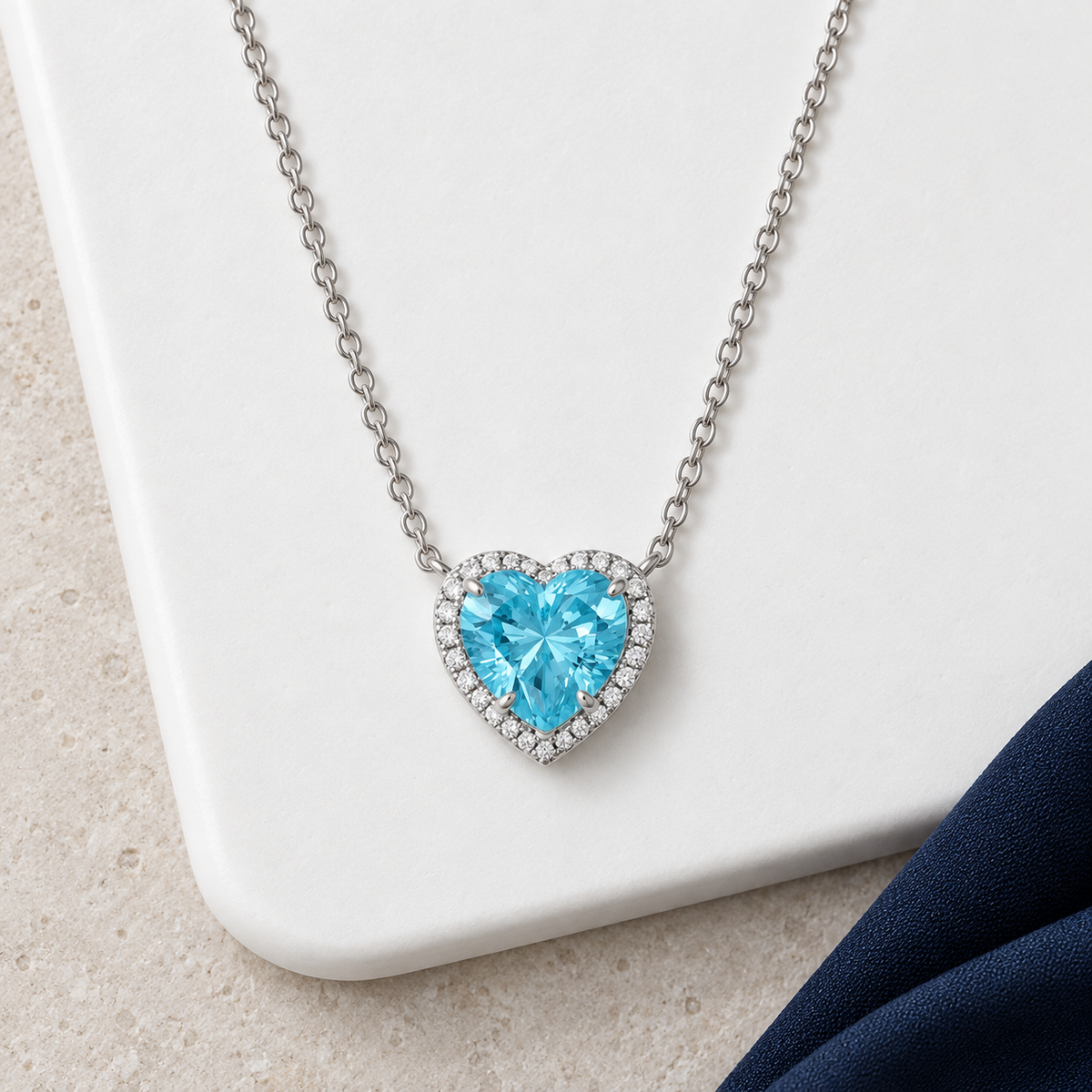 Kaia Heart Necklace in 4 Carat Crystalline