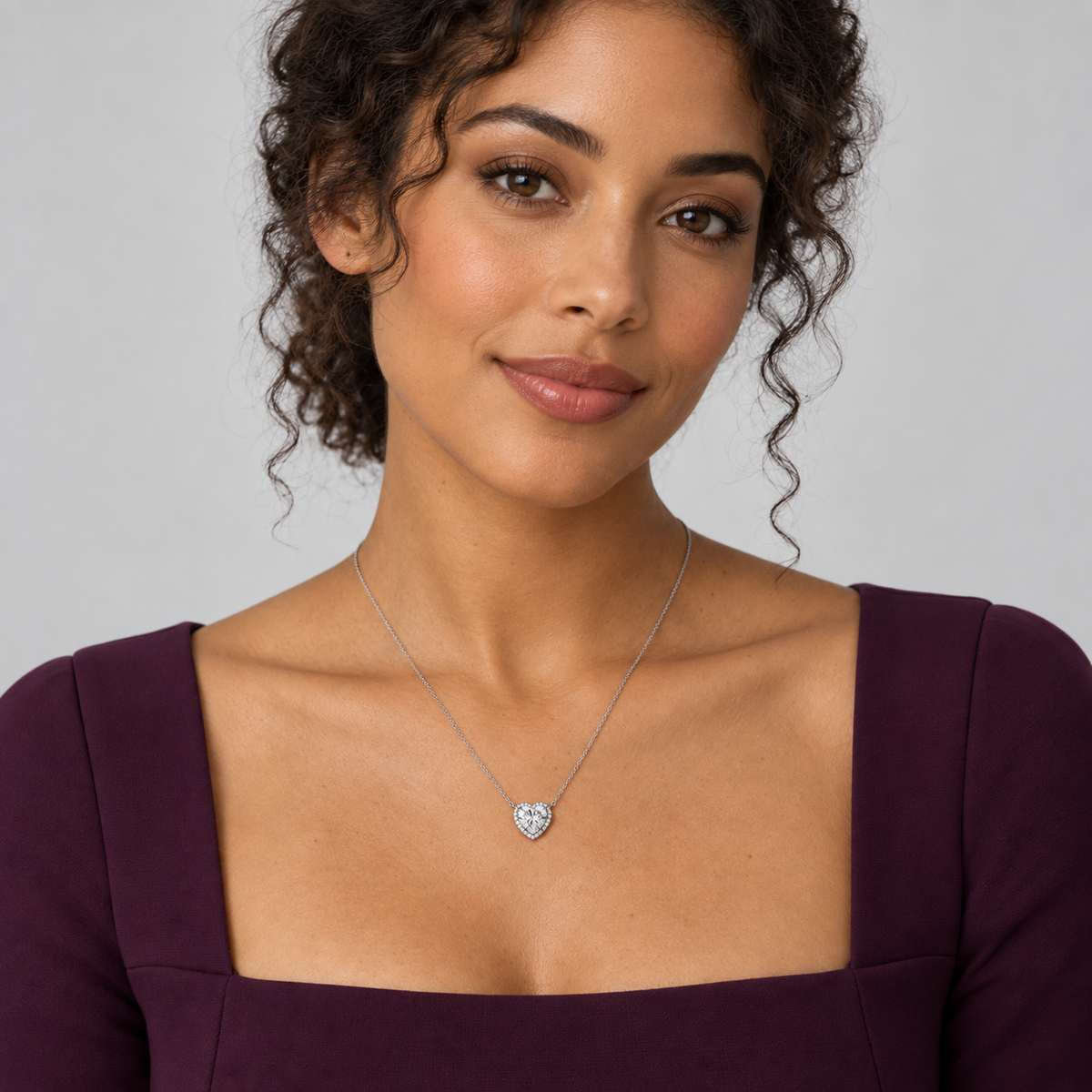 Kaia Heart Necklace in 4 Carat Crystalline