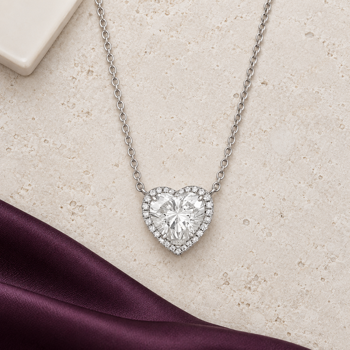 Kaia Heart Necklace in 4 Carat Crystalline