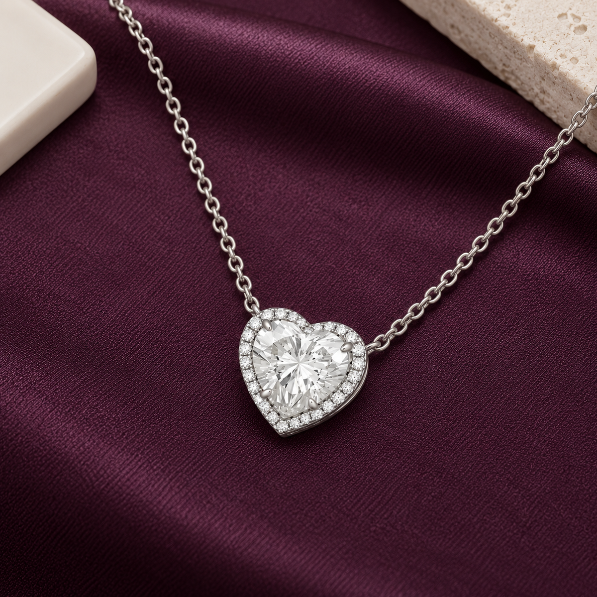 Kaia Heart Necklace in 4 Carat Crystalline