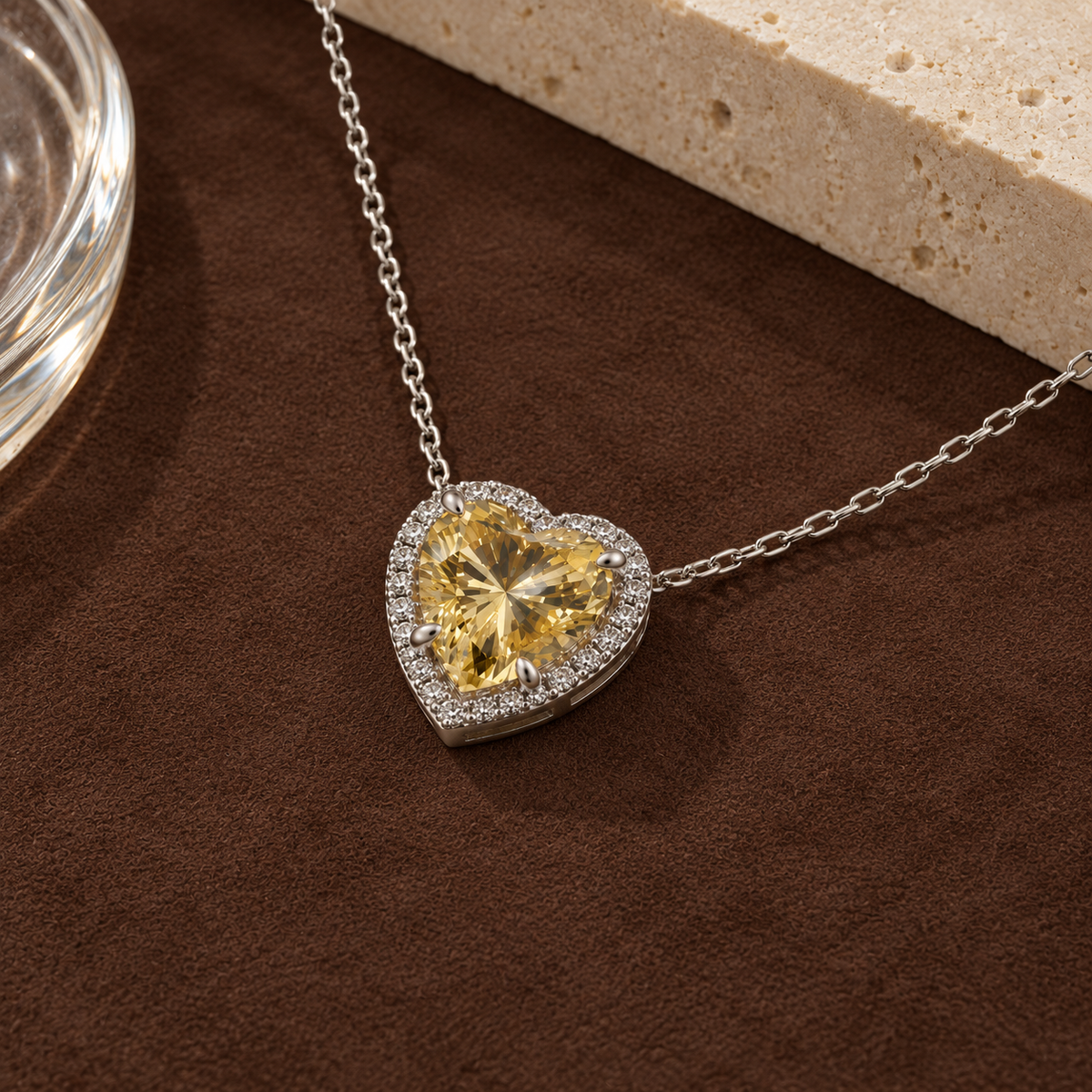 Kaia Heart Necklace in 4 Carat Crystalline