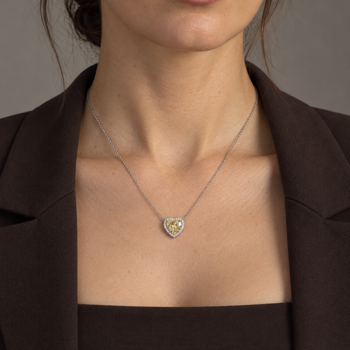 Kaia Heart Necklace in 4 Carat Crystalline