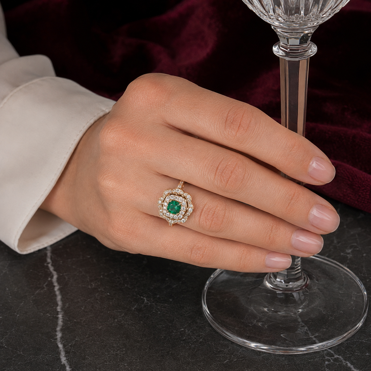 Lina Emerald Ring by AZ Essentials