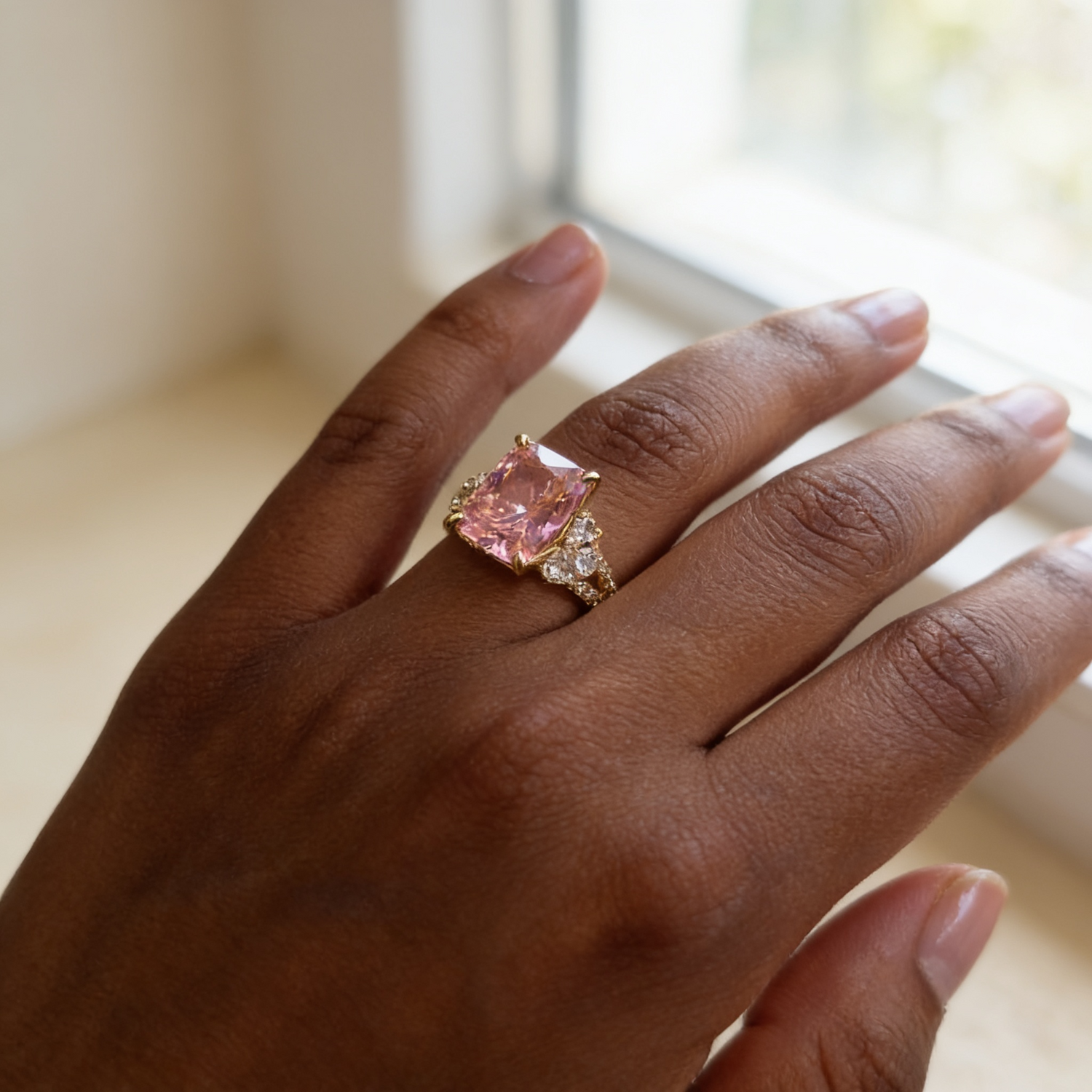 Pink Radiant Cocktail Ring by AZ Essentials