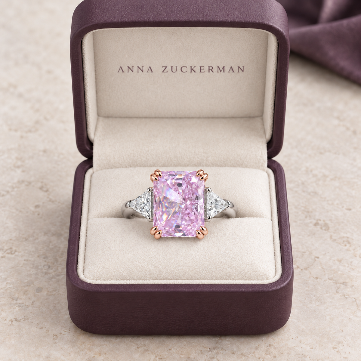 The Margaux Ring in Argyle Pink