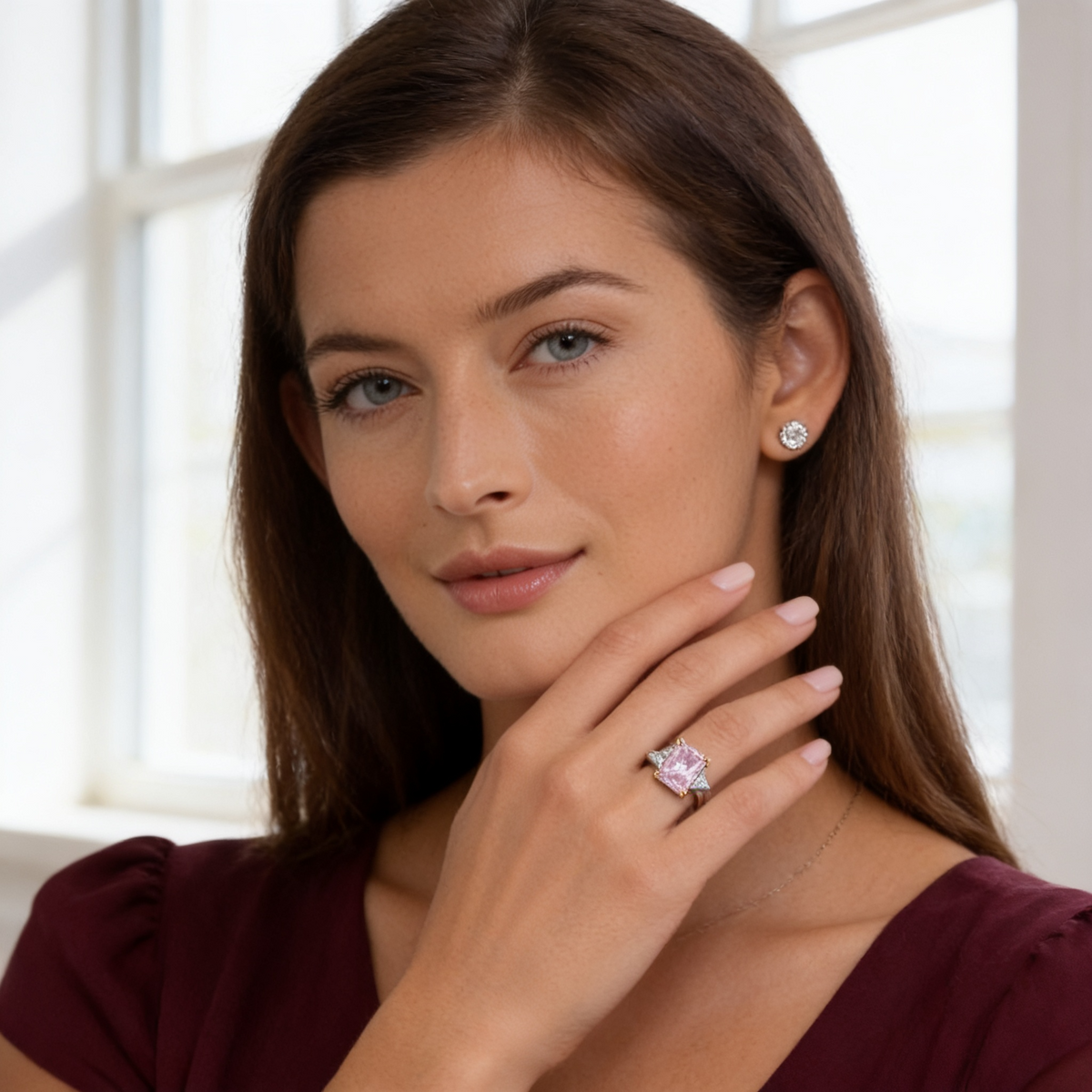 The Margaux Ring in Argyle Pink