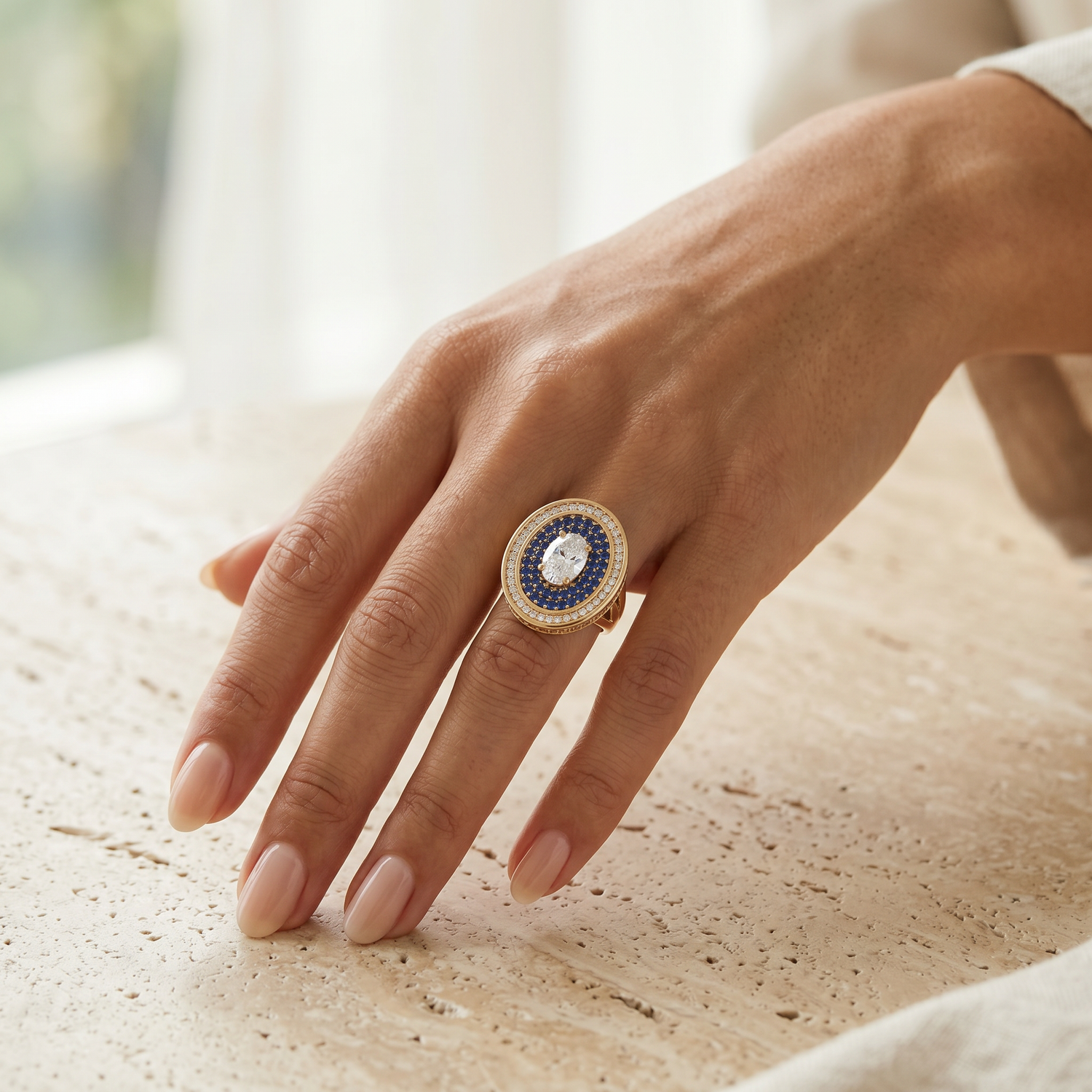 Palazzo Double Halo Cocktail Ring