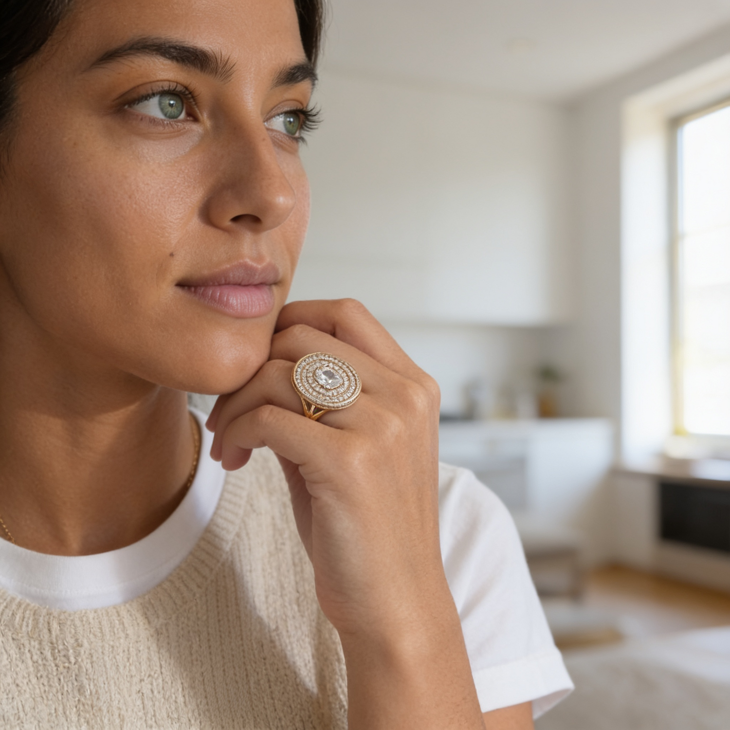 Palazzo Double Halo Cocktail Ring