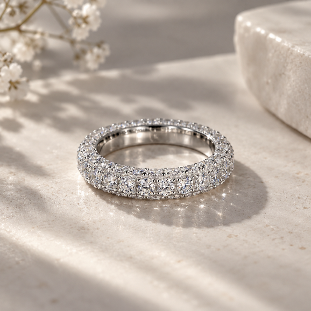 Pave Eternity Ring In Platinum