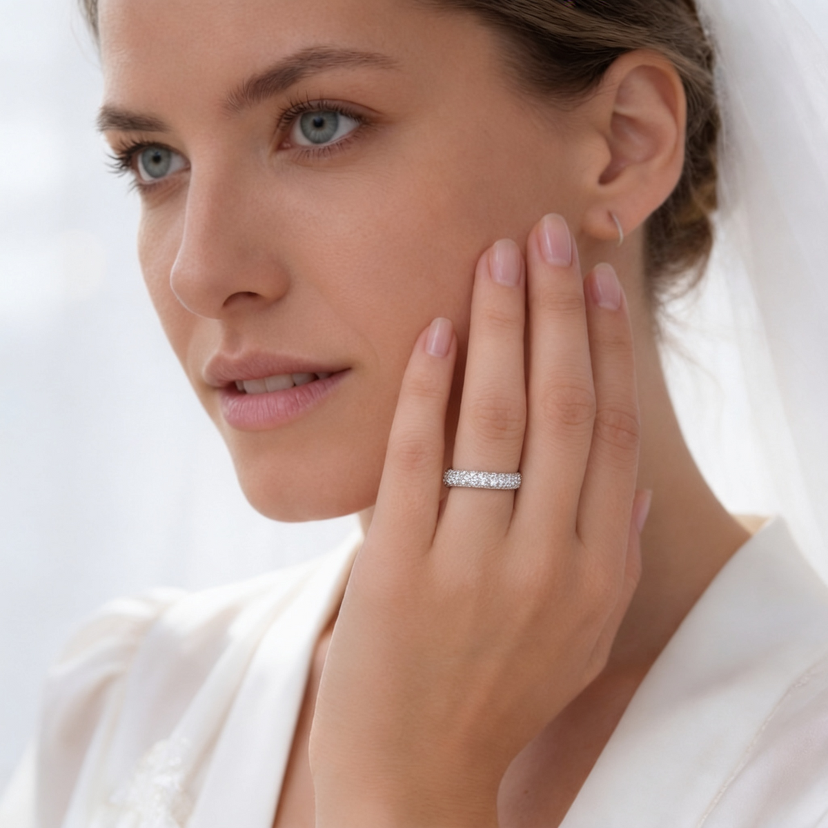 Pave Eternity Ring In Platinum