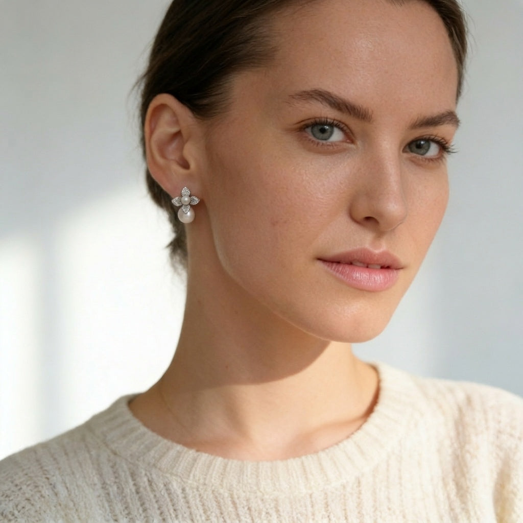 Gardenia Pearl Earrings by AZ Essentials