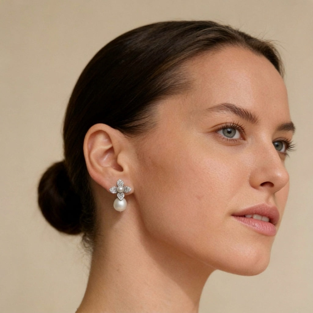Gardenia Pearl Earrings by AZ Essentials