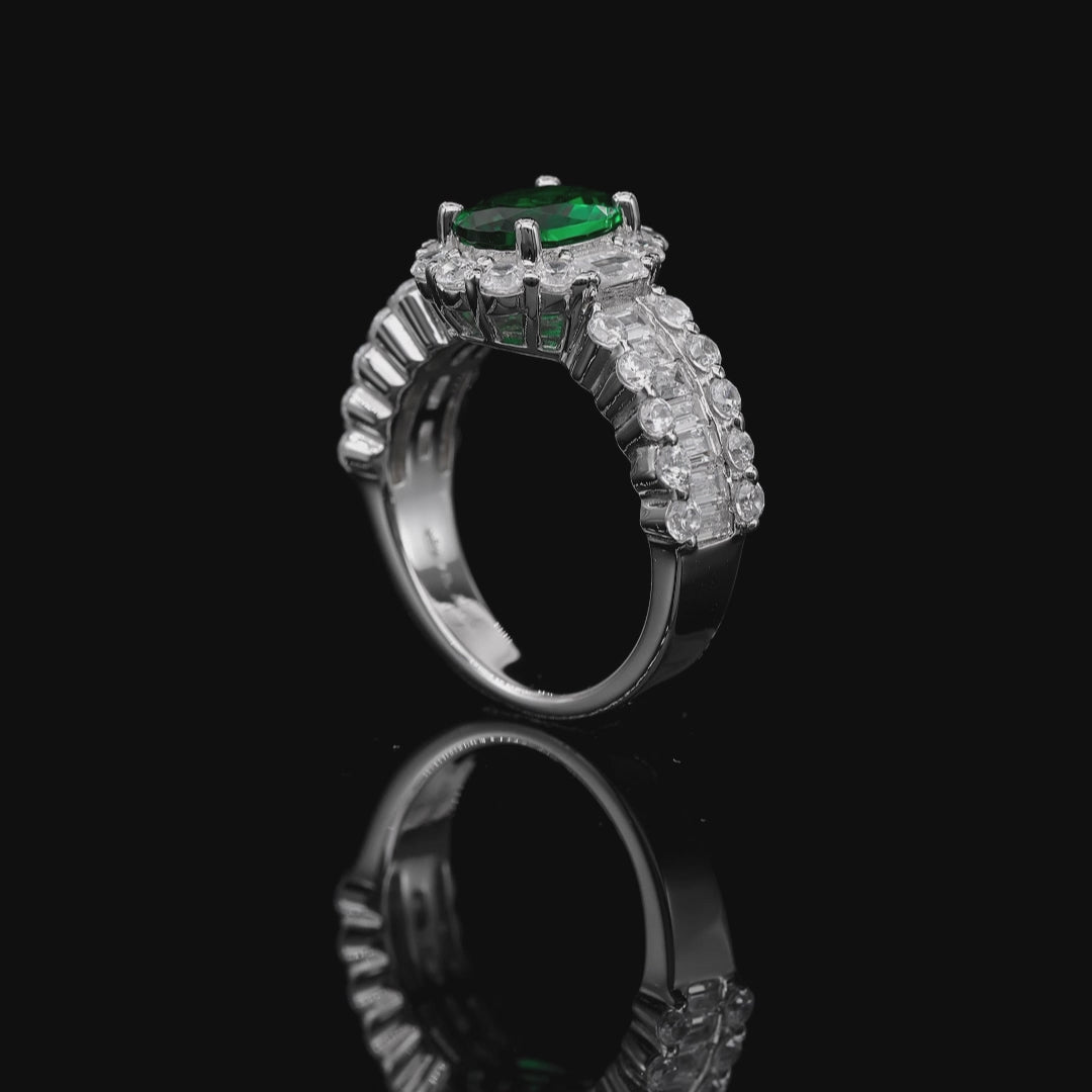 Anna Zuckerman Edith Cocktail Ring in Emerald