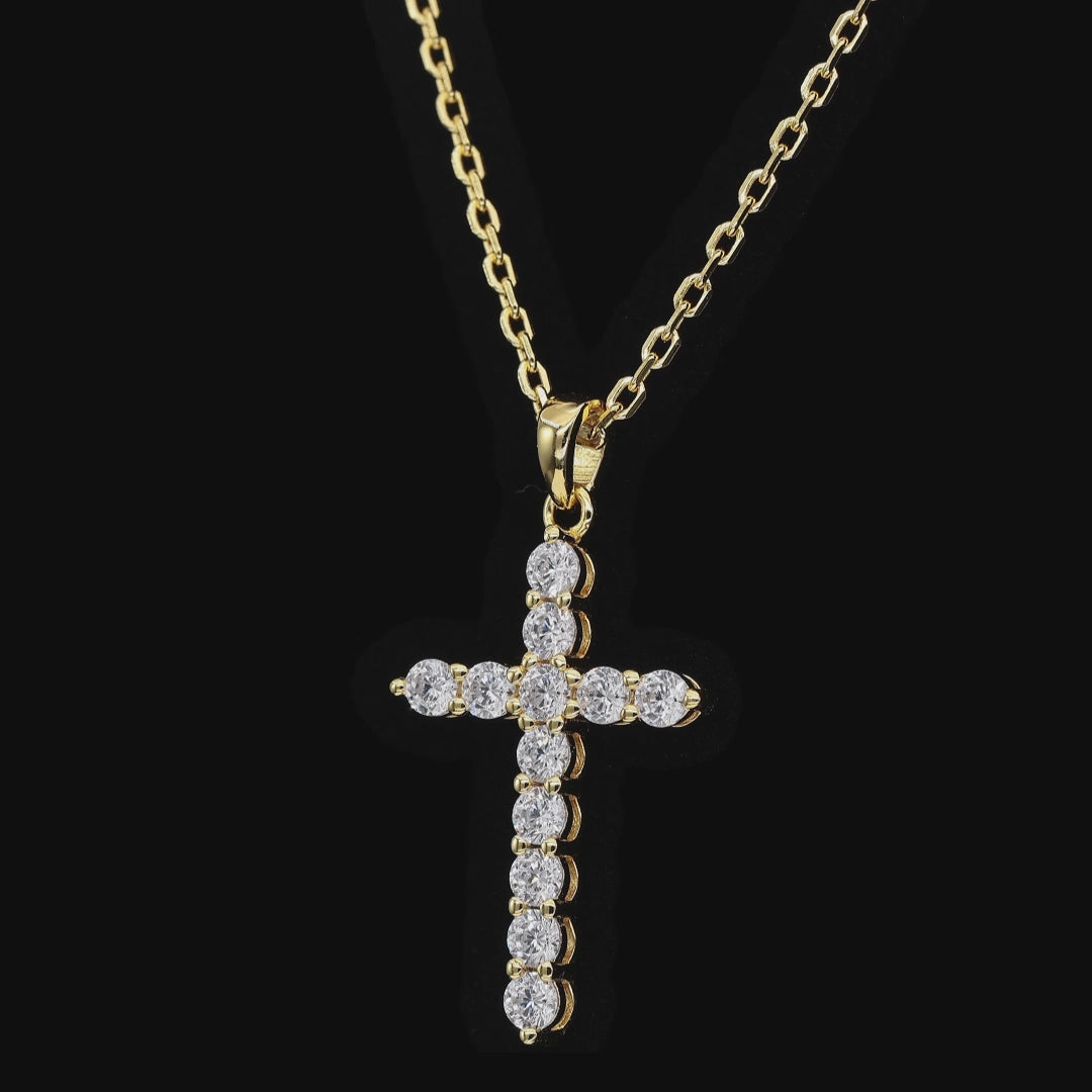 Skinny Diamond Cross Necklace | Anna Zuckerman