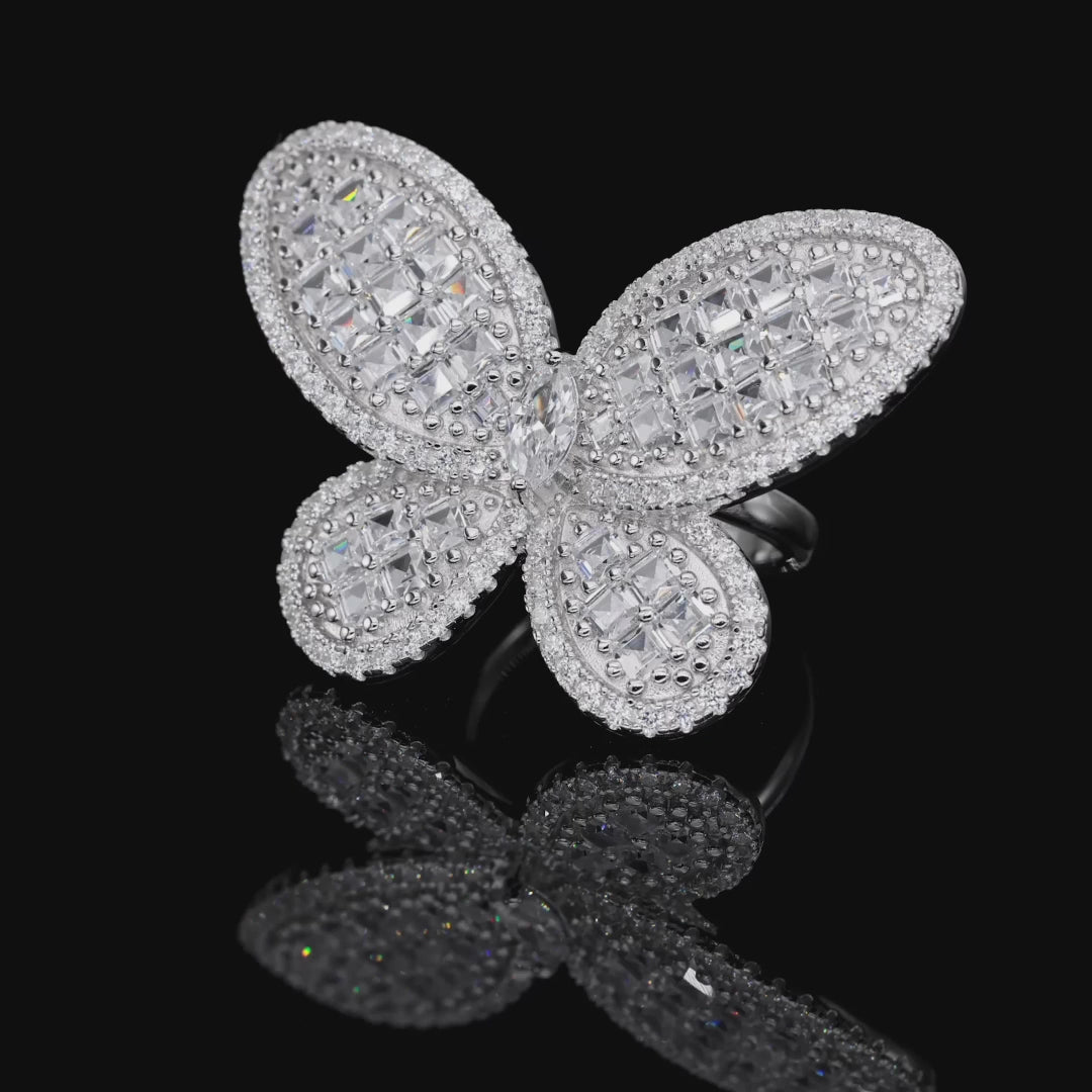 Anna Zuckerman Olivia Butterfly Ring in Platinum