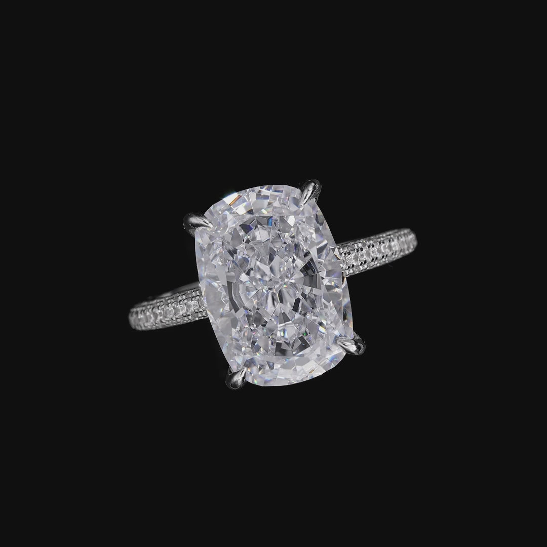 8 Carat Cushion Cut Statement Ring | Anna Zuckerman