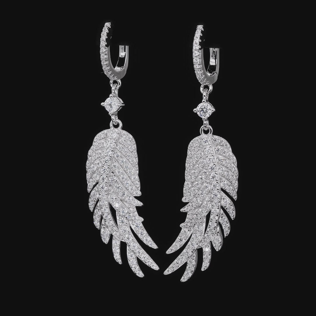 Anna Zuckerman Angel Wings Crystalline Earrings