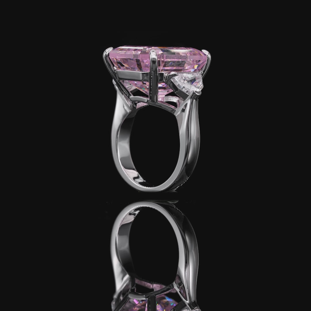 The Hamptons Cocktail Ring in Argyle Pink - Anna Zuckerman