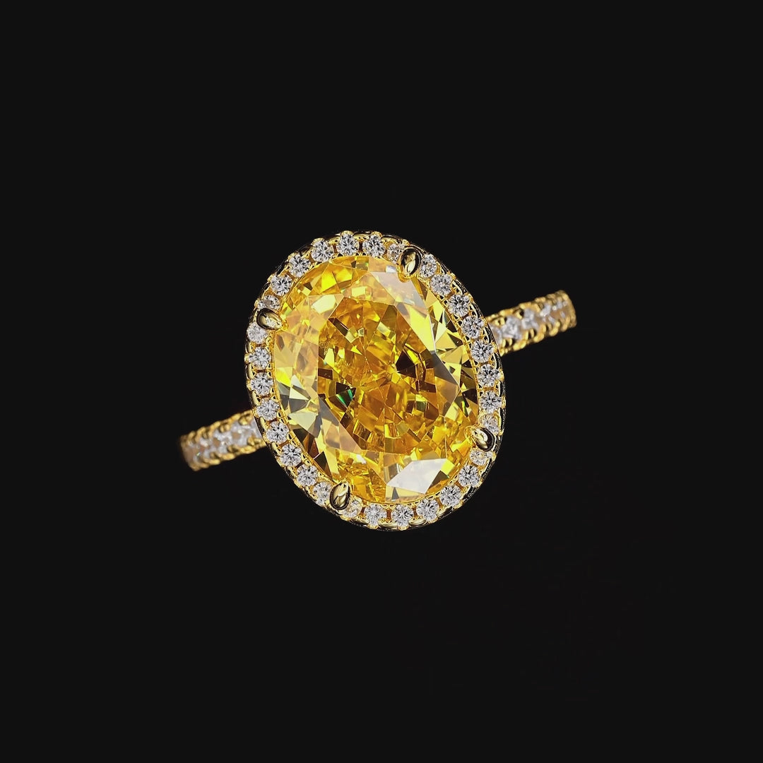 Rosalie 4 Carat Ring in Canary Yellow | Anna Zuckerman