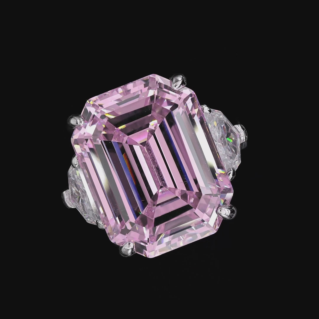 The Hamptons Cocktail Ring in Argyle Pink - Anna Zuckerman