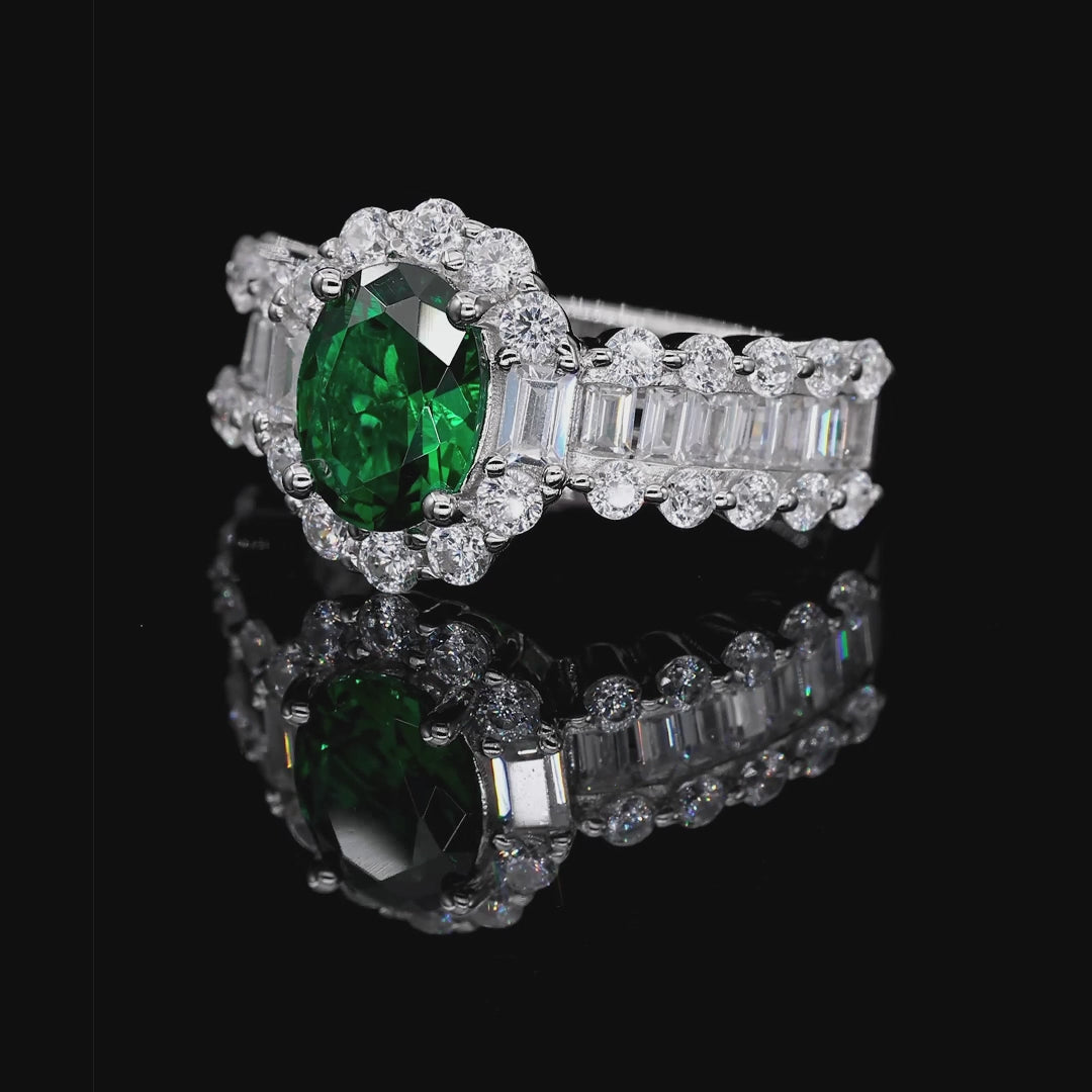 Anna Zuckerman Edith Cocktail Ring in Emerald