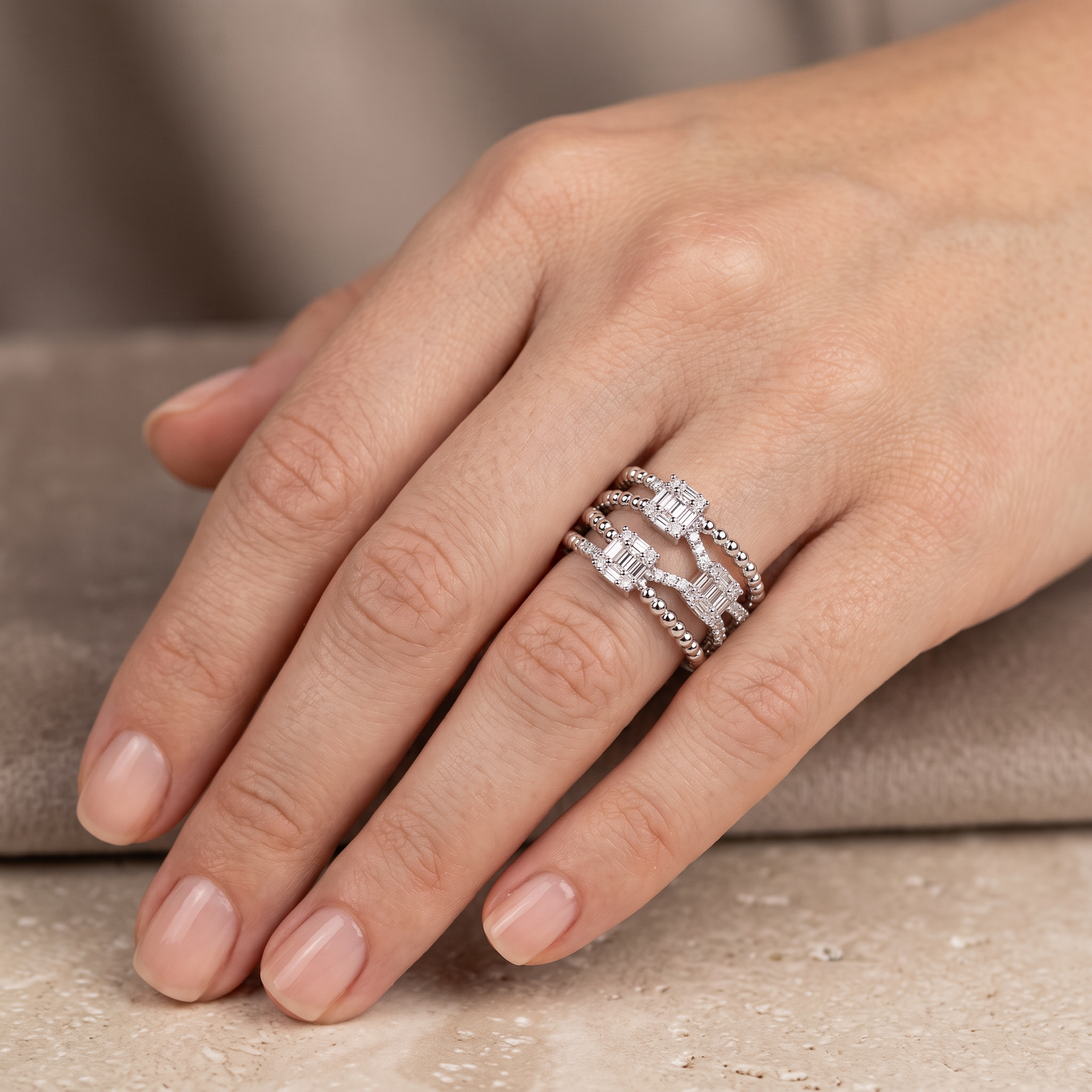 Dahlia Multi-Row Ring by Thalia