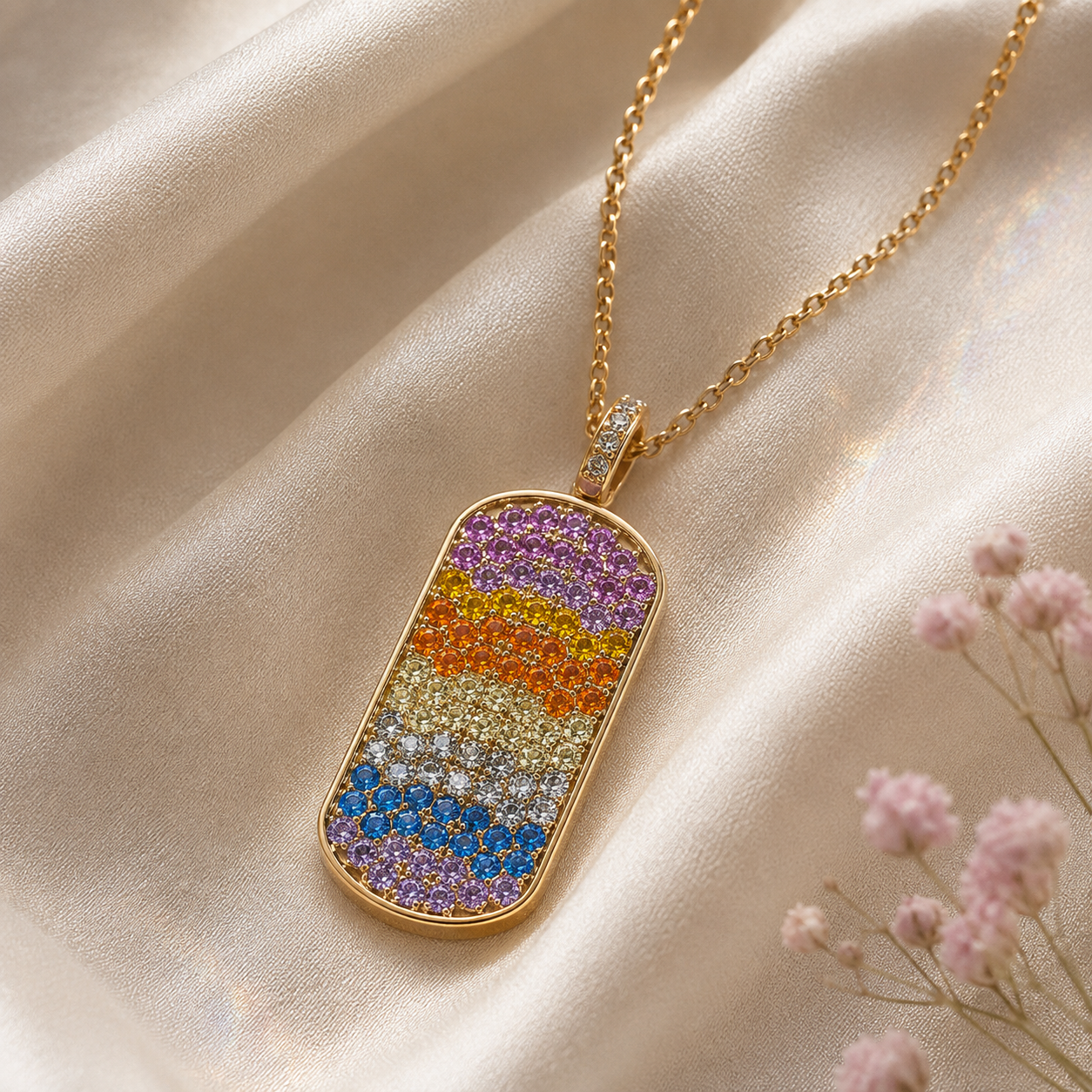Pavé Dog Tag Necklace by AZ Essentials