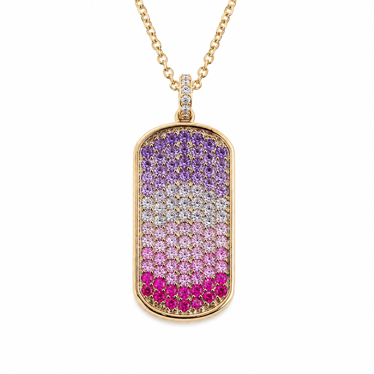 Pavé Dog Tag Necklace by AZ Essentials