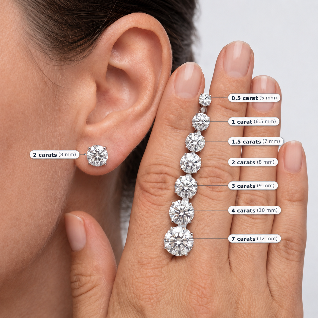 Just Like Diamonds Only Better Studs 8 Carats