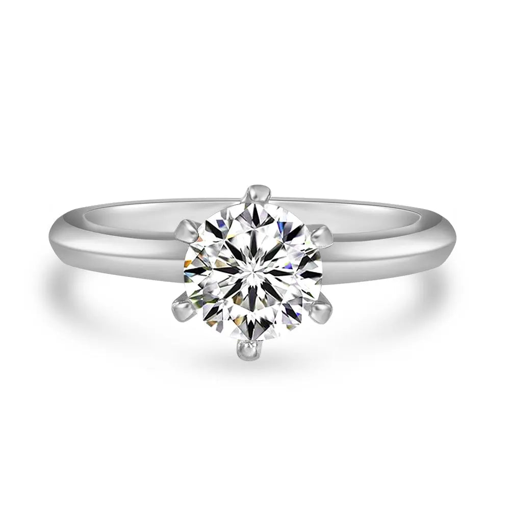 Anastasia 01 Diamond White 1ct Solitaire Ring - Anna Zuckerman Luxury Rings