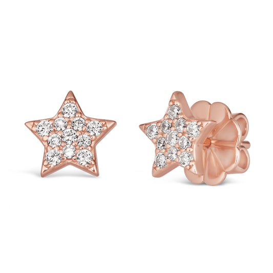 Olivia 75 Rose Gold Star Studs - Anna Zuckerman Luxury Earrings