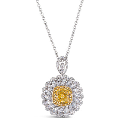 Diana 36 Canary Yellow Diamond White Necklace - Anna Zuckerman Luxury Necklaces