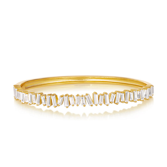 2 Carat Diamond Crystalline Baguette Bangle - Anna Zuckerman