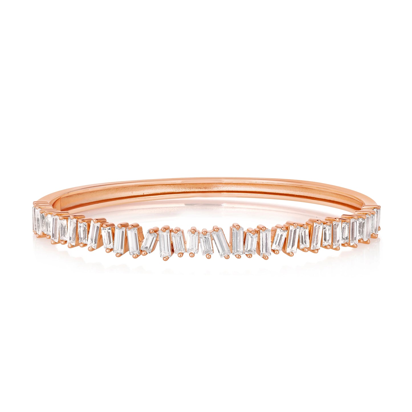 2 Carat Diamond Crystalline Baguette Bangle - Anna Zuckerman