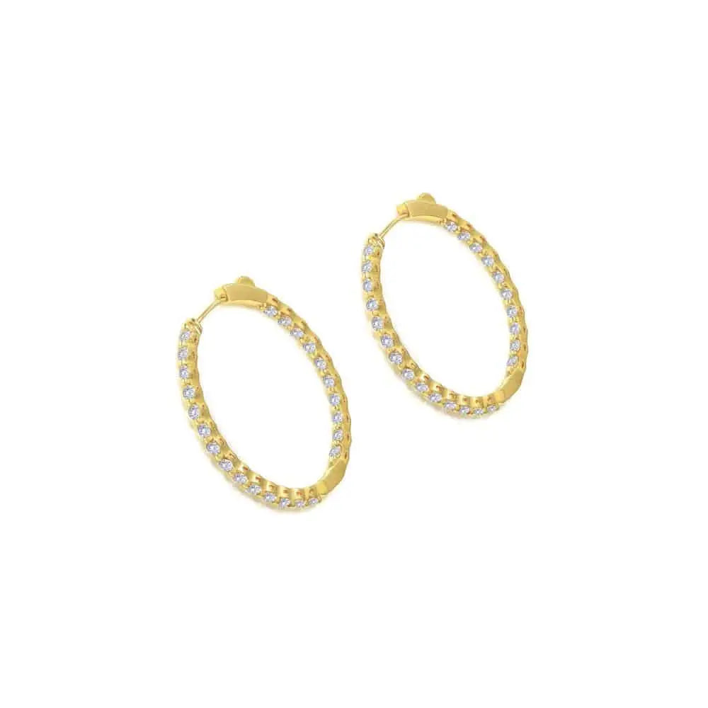 Anastasia 29 Diamond White Hoop Earrings 1.25" - Anna Zuckerman Luxury Earrings