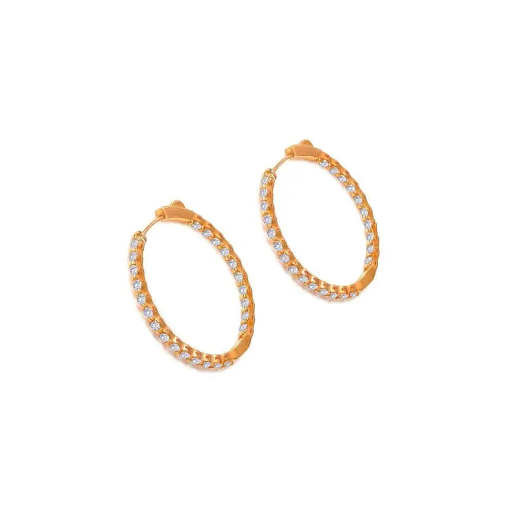 Anastasia 29 Diamond White Hoop Earrings 1.25" - Anna Zuckerman Luxury Earrings