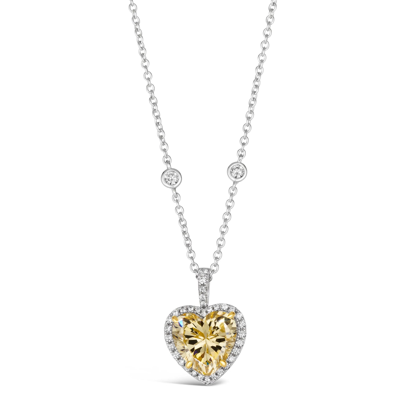 Kate 04 Canary Heart Necklace - Anna Zuckerman Luxury Necklaces