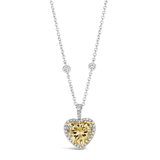 Kate 04 Canary Heart Necklace - Anna Zuckerman Luxury Necklaces