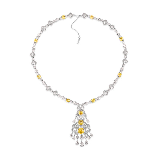 Royal Opulence Crystalline Necklace Canary Yellow
