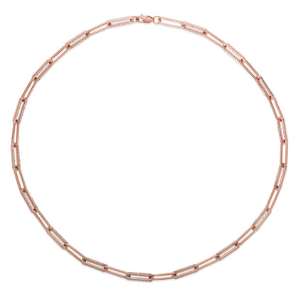 Olivia 68 Pave Paperclip Necklace - Anna Zuckerman Luxury Necklaces